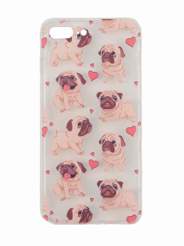 Adorable pug dog lovers iphone case