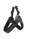 black nylon padded dog harness