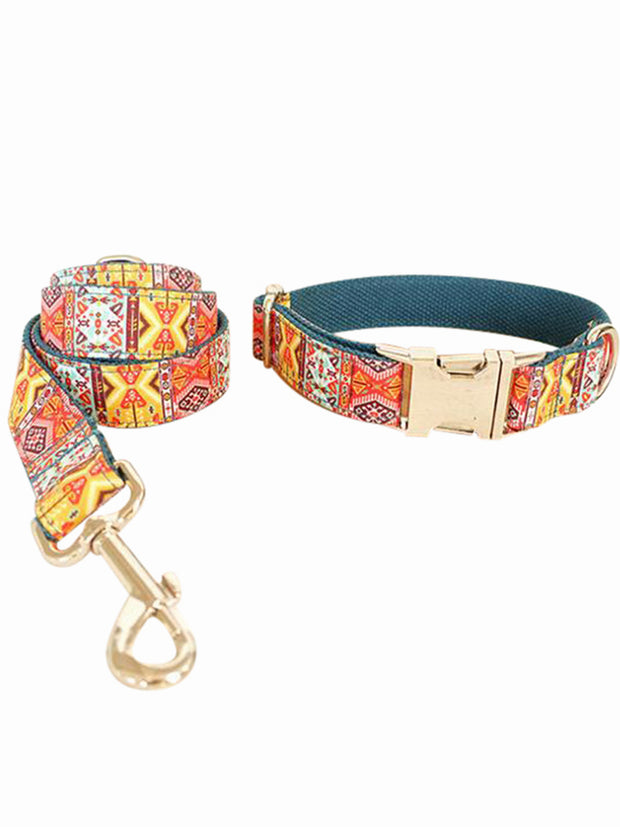 bohemian luxury dog collar and lead set