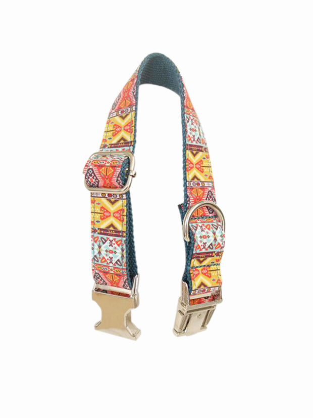 lux bohemian pattern dog collar