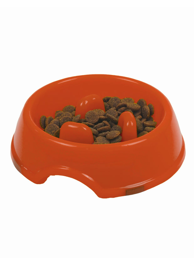 Plastic nub bowl for fast eating dogs