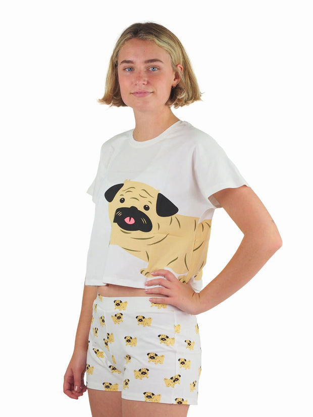 Womens Pug Dog Lovers Pyjama Set