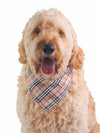 Pink and grey plaid dog bandana