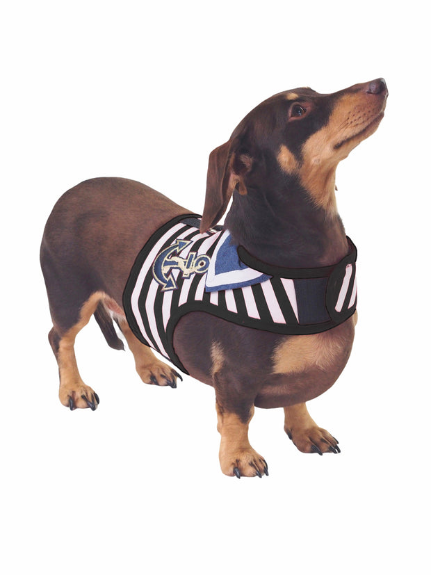 Nautical themed sailor dog harness and lead