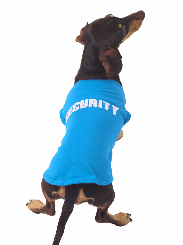 Funny dog shirt with the word security