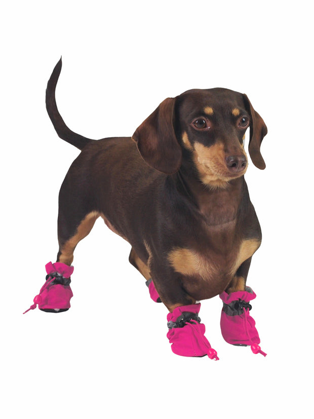 Plastic dog booties in pink