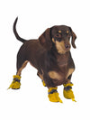 Non-slip dog paw protectors for winter in yellow