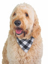 100% cotton dog bandana in black and white plaid