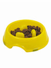 Interactive dog bowl for slow eating