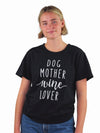 Dog Mother Wine Lover Black T-Shirt