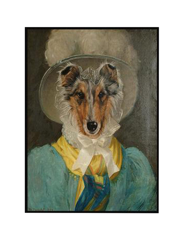 High quality canvas dog portrait art print