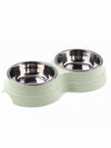 green double dog bowl set