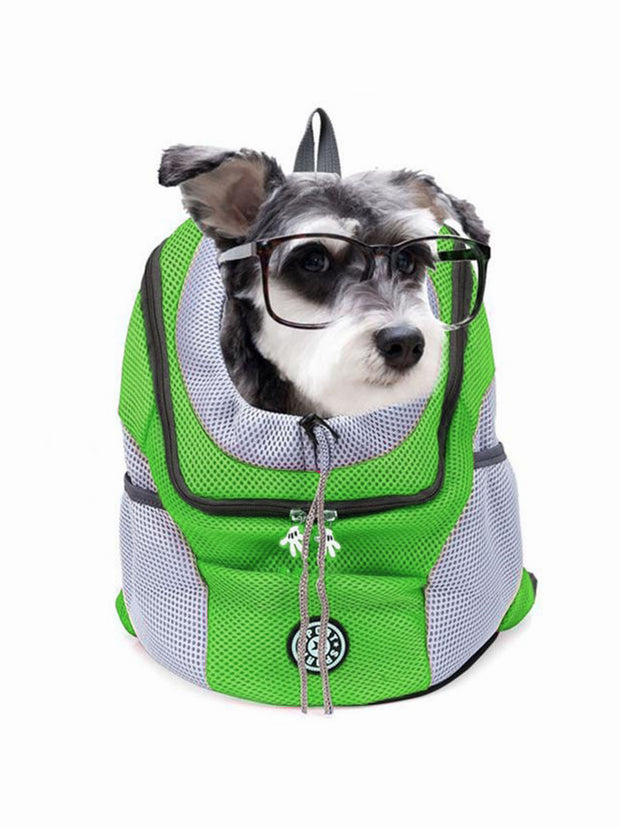 green mesh dog backpack