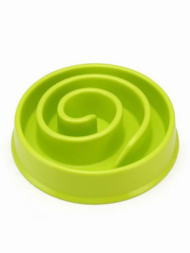 Green slow feeder dog bowl