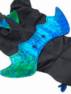 Dragon halloween costume for dogs with green and blue wings