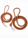 lux braided leather dog lead