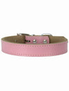 pink leather dog collar
