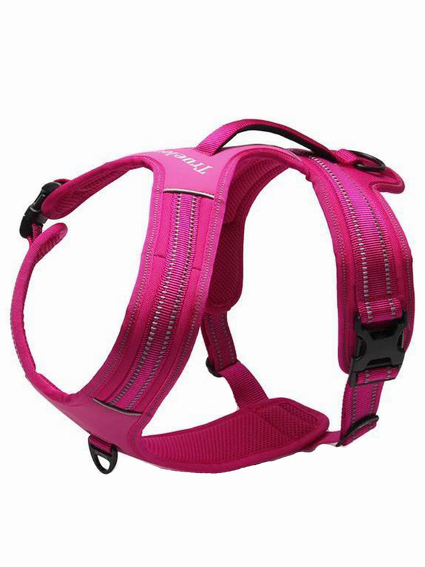 pink reflective dog harness