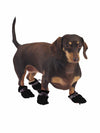 Dog paw protector with plush fleece lining in black