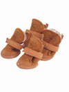 Plush adjustable Dog Ugg boots in brown