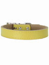yellow leather dog collar australia